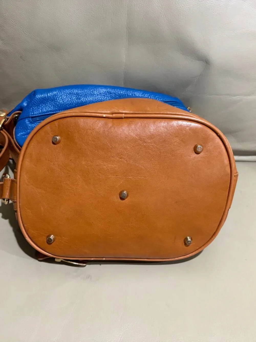 Valentina Italia blue leather bucket bag (Preowned)